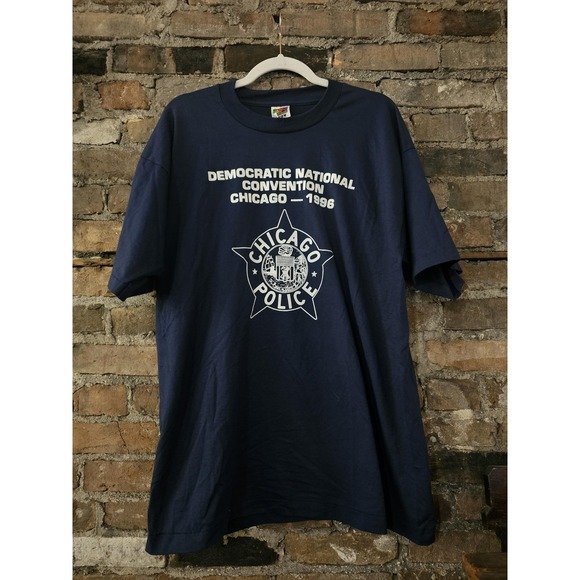 Fruit of the Loom Other - Vintage Democratic National Convention Shirt Mens XL Chicago‎ Police Graphic 90s